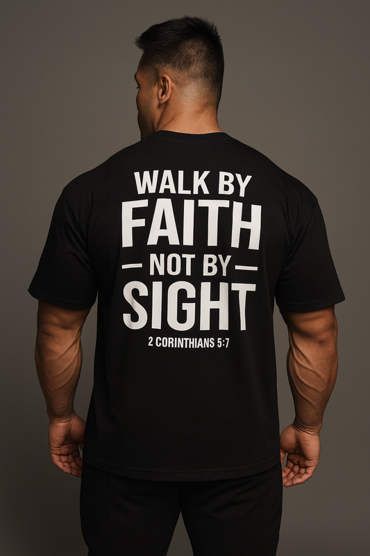 Walk by Faith, Not Sight – Drop Shoulder Streetwear T-Shirt